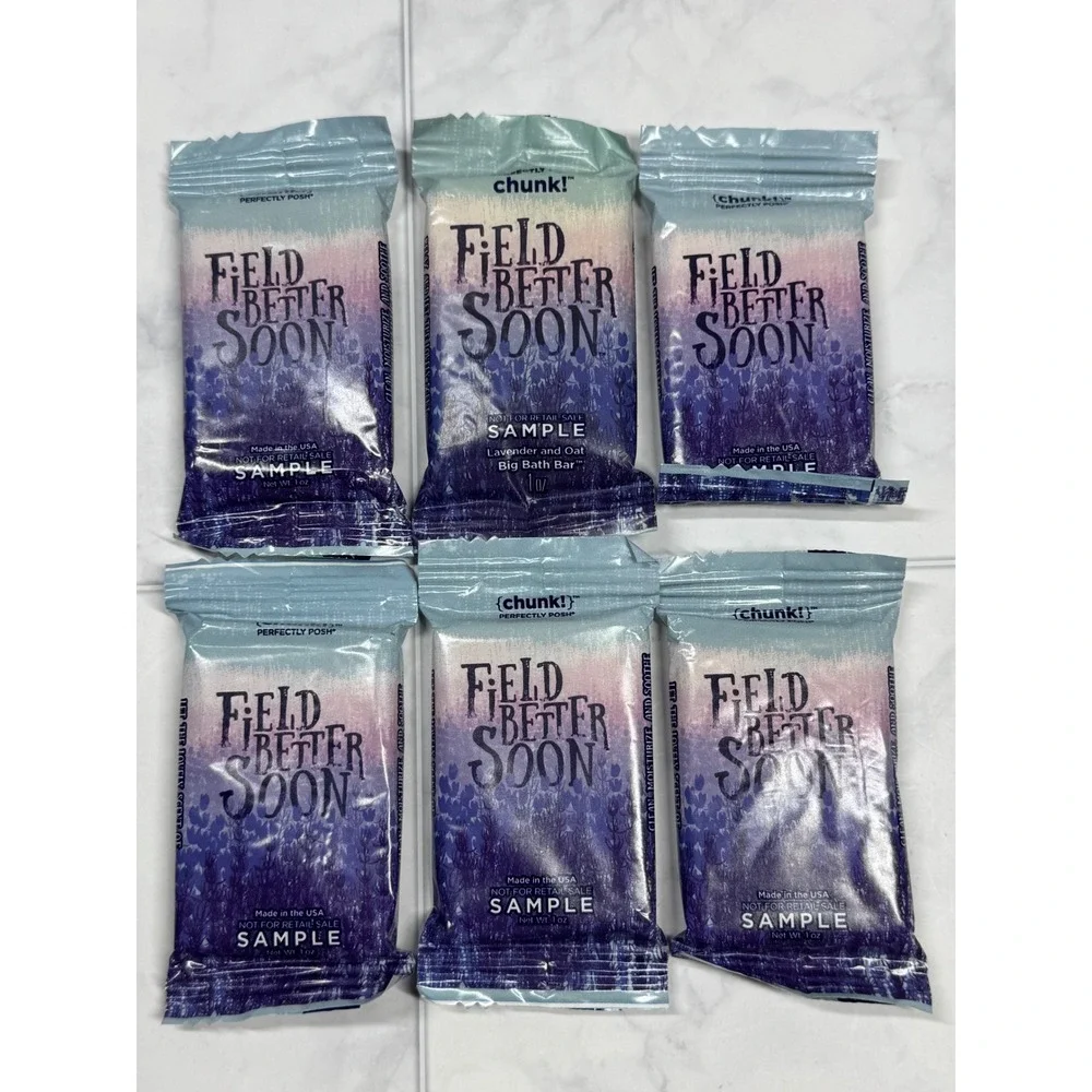 6 Perfectly Posh Field Better Soon Chunk Lavender Oat Soap Samples 1oz Each